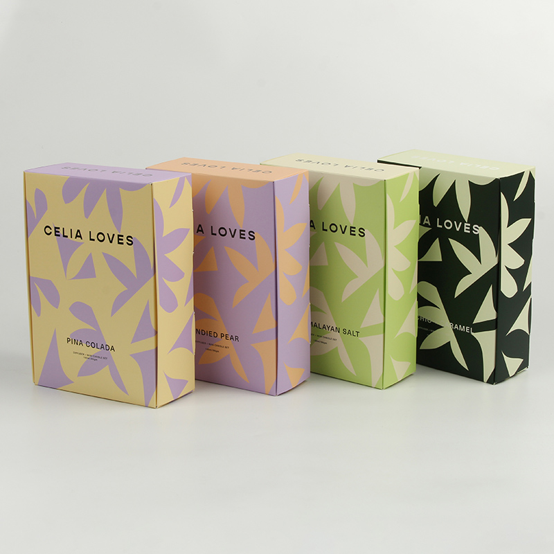 Caja de regalo de vela perfumada personalizada de papel al por mayor de lujo reciclado 