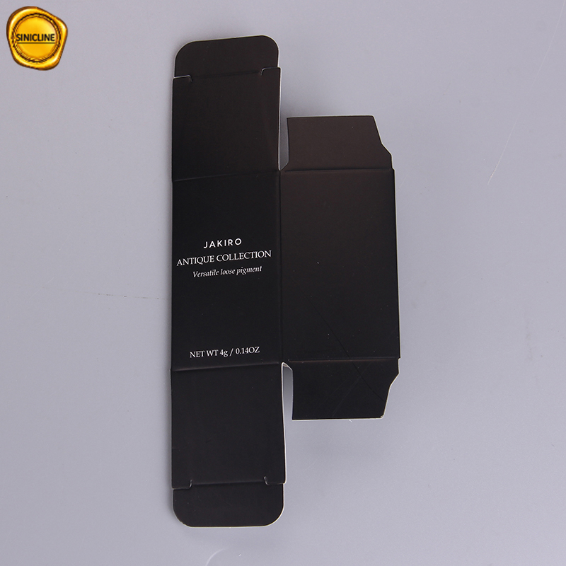Caja de embalaje de base de papel negro mate personalizado reciclable