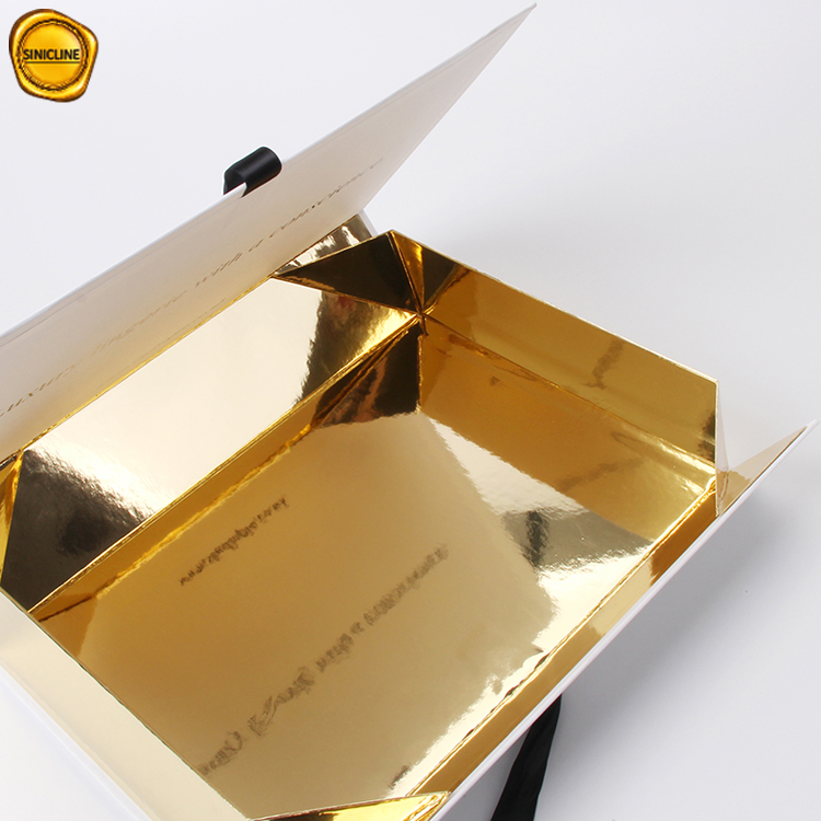 Paquete de caja de peluca de lujo blanco y dorado personalizado Caja de peluca de extensión de cabello