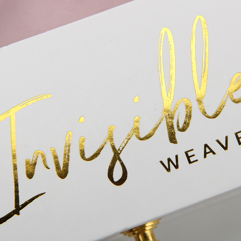 Cajas de tejido con logotipo dorado personalizado Embalaje de cabello Cajas de tejido Embalaje de cabello