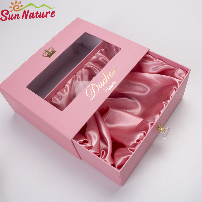 Cajas de empaquetado atractivas del diseño de la moda de encargo para las cajas de empaquetado de la peluca de las pelucas Lujo