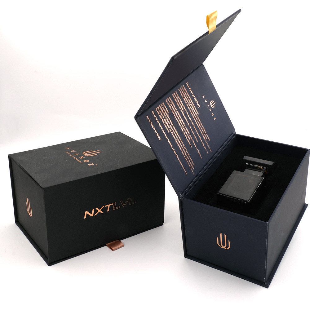 Caja de empaquetado de lujo de encargo de la botella de perfume del diseño de las cajas de regalo del perfume de la cartulina que tiende caliente