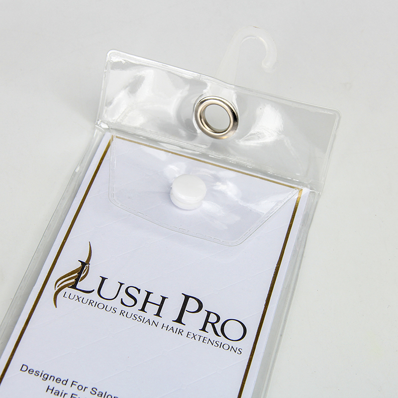 Bolsas de plástico transparente con logotipo personalizado para extensiones de cabello Bolsas para el cabello 