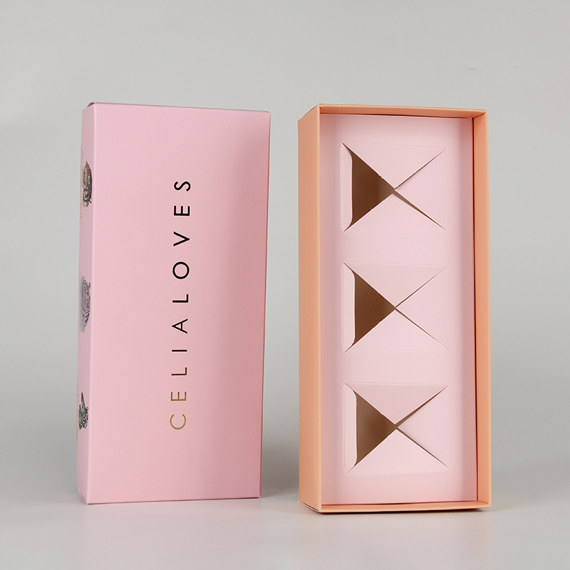 Juego de regalo de papel rosa de lujo personalizado 3 cajas de velas perfumadas 