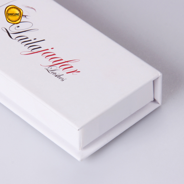 Caja de embalaje de pestañas de cartón blanco magnético de etiqueta privada