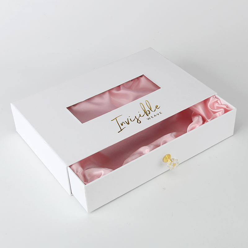 Cajas de tejido con logotipo dorado personalizado Embalaje de cabello Cajas de tejido Embalaje de cabello