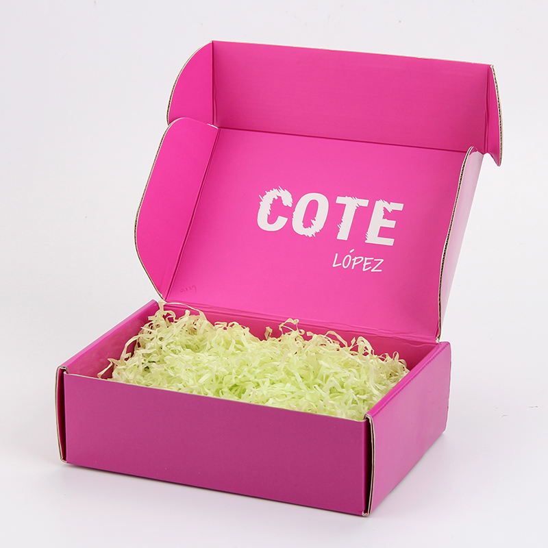 Belleza de impresión personalizada que empaqueta cajas de correo corrugado rosa