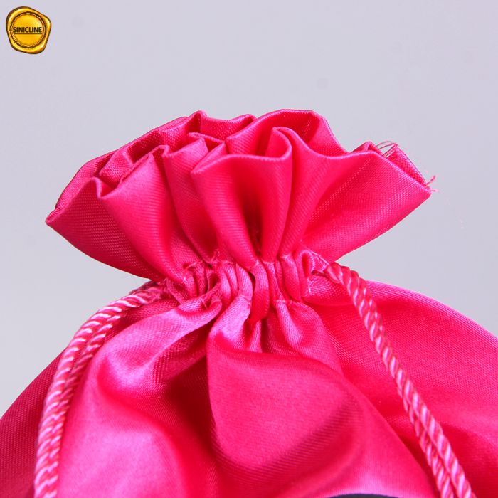 Bolsa de seda rosa con logotipo personalizado para pelucas Bolsas para pelucas personalizadas