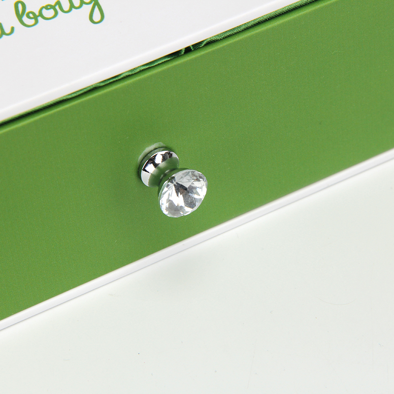 Caja blanca Cajas de embalaje de cabello con logotipo verde Paquete de logotipo personalizado Cajas de cabello personalizadas