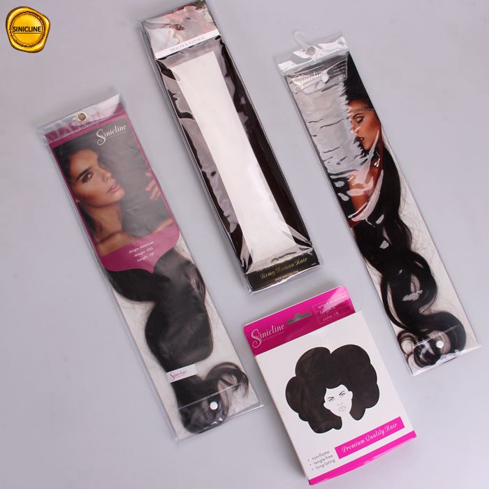 Bolsa de embalaje de PVC para trenzar el cabello Bolsa transparente para empacar la bolsa para el cabello