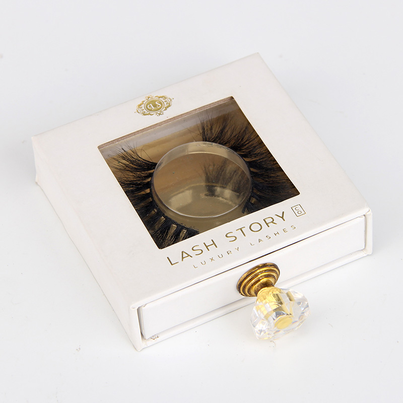 Caja de empaquetado de la pestaña del cajón de la cartulina rígida blanca del logotipo de la hoja de oro modificada para requisitos particulares de lujo
